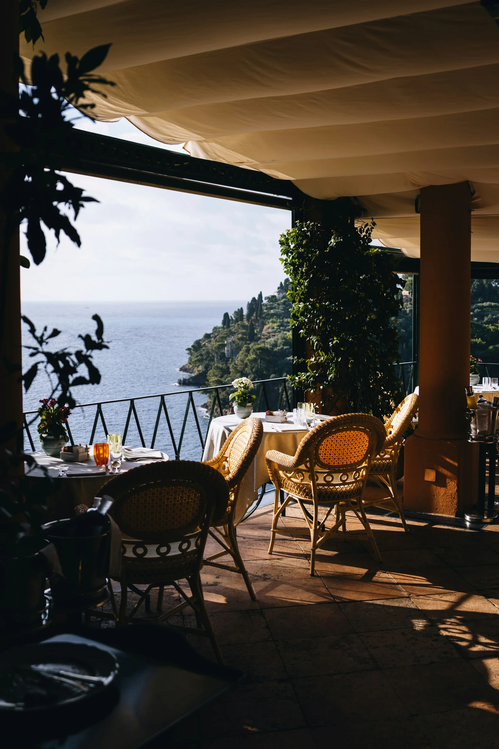 An Italian terrace in a restaurant website concept